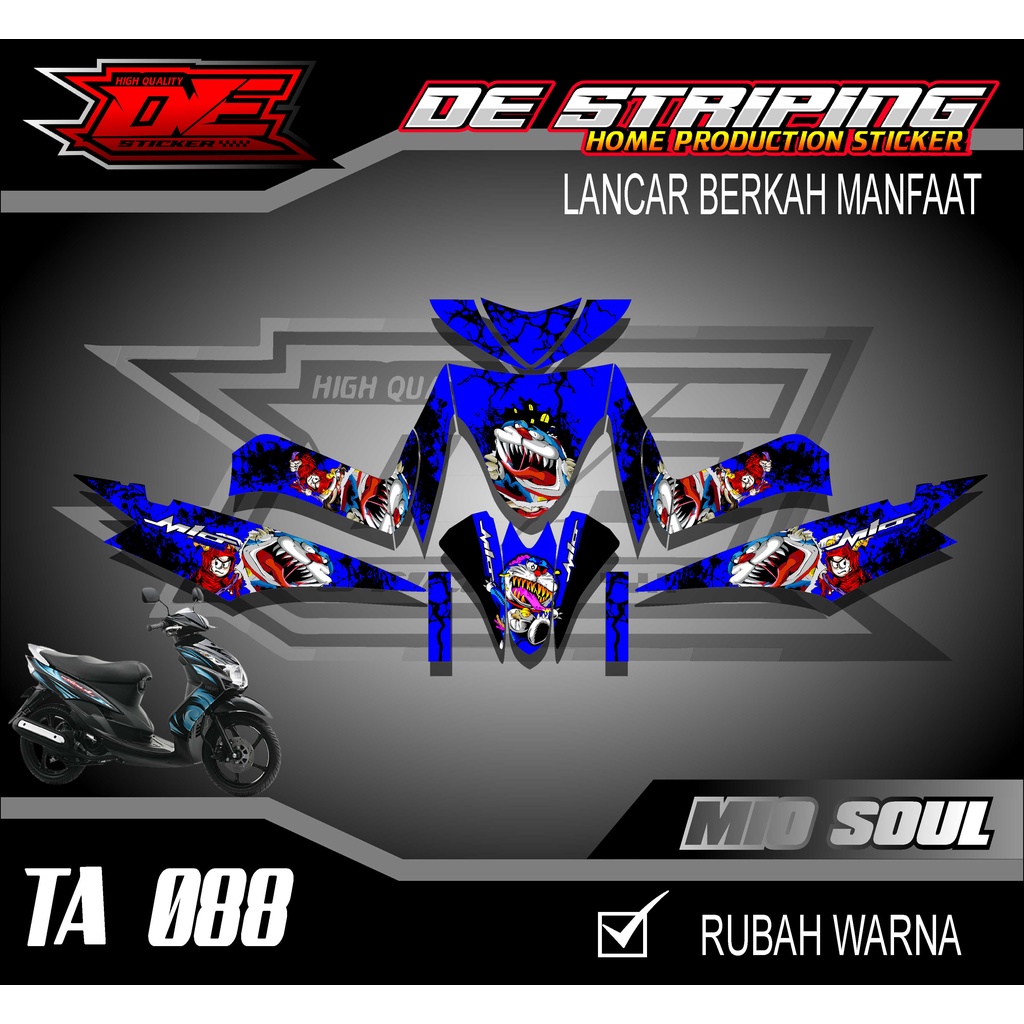 สติ๊กเกอร์มอเตอร์ไซค์ Mio Soul Fullbody พร้อม Cool Doraemon Zombie Motif TA088