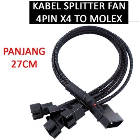 Fan HUB PWM หรือ Power Molex to Splitter FAN สายถักไนลอน