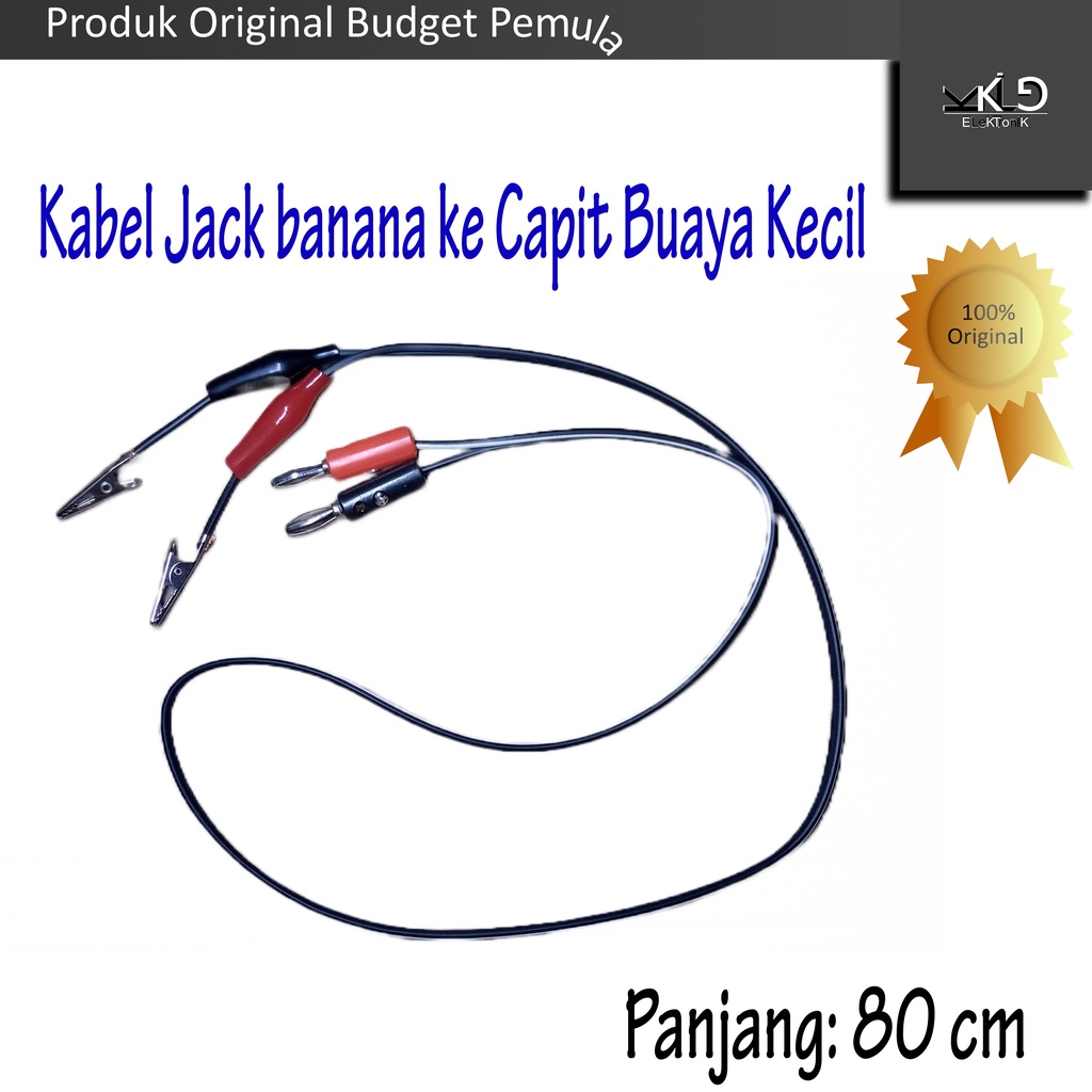 สาย Banana Jack to Small Crocodile Clamp คู่ 80 cm