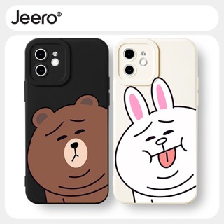 Jeero เคสคู่ เคสไอโฟน คู่รัก กันกระแทกซิลิโคนนุ่มการ์ตูนตลก เคสโทรศัพท์ Compatible for iPhone 15 14 13 12 11 Pro Max SE 2020 X XR XS 8 7 6 6S Plus พลัส HFF2828