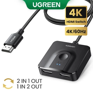 【ใหม่】UGREEN สวิตช์แยก HDMI 2 พอร์ต 4K 60Hz สําหรับสวิตช์ Xbox PS4 มอนิเตอร์ กล่องทีวี พร้อมสาย HDMI 1 เมตร
