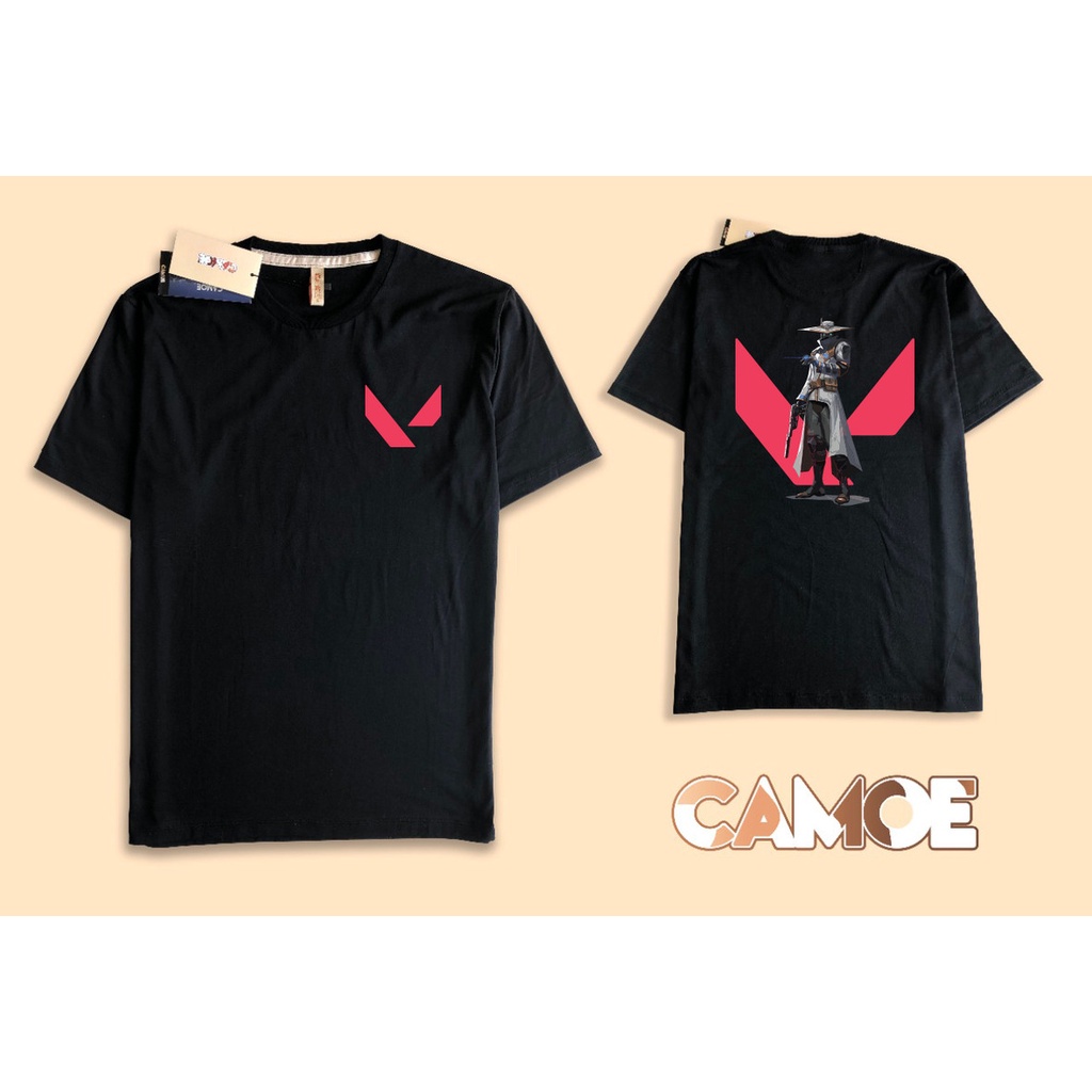 Valorant Agent Cypher Art Gaming เสื้อยืดหน้าและหลัง