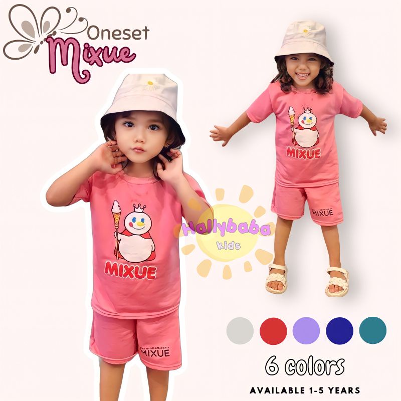 Hallybaba Kids - ชุดสูทเด็ก Mixue (1-5 ปี) ชุดสูทเด็ก Viral Mixue ชุดเด็ก Mixue