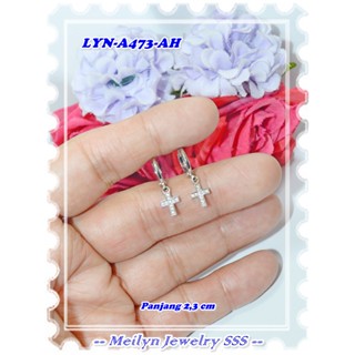 Lyn-a473-ah ต่างหูชุบทอง 18K สีเงิน