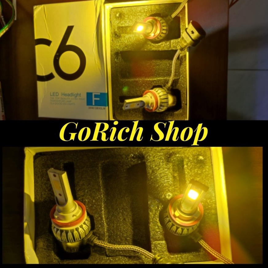 ดีที่สุด| ไฟหน้า Led Foglamp C6 H11, H8, H9 เหลือง/เหลือง