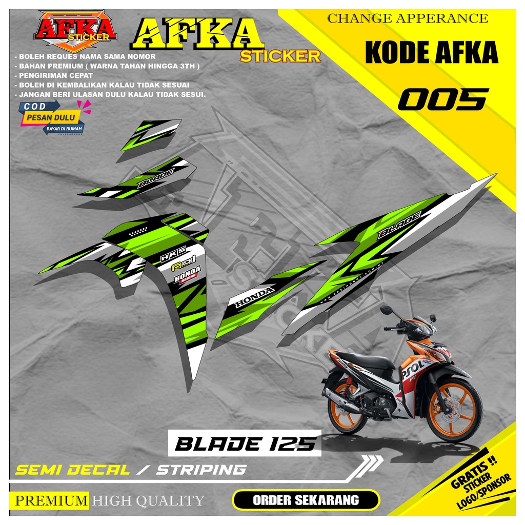 BLADE 125 Motorcycle Striping Sticker - ลายดีไซน์ซิ่งล่าสุด - AK-05