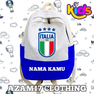 Tas RANSEL TAS RANSEL TAS SCHOOL TK/ SD กระเป๋าสกูล ลายฟุตบอล Italy FREE Add Your Name TAS RANSEL BOYS GIRLS SCHOOL BAG สําหรับเด็กผู้ชาย และเด็กผู้หญิง