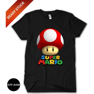 เสื้อยืด ผ้าฝ้าย พิมพ์ลาย Mario Bros 24s DTF-A448 สําหรับเด็ก