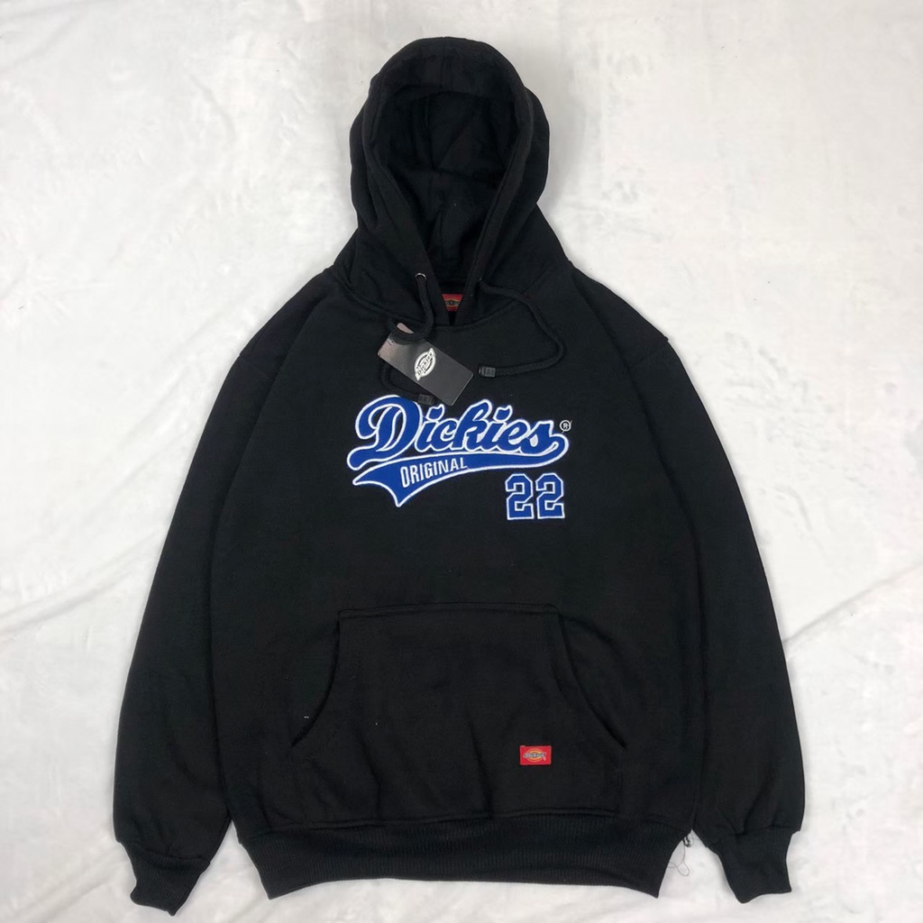 เสื้อกันหนาว มีฮู้ด ปักลาย Dickies 22 สีดํา พรีเมี่ยม สําหรับทุกเพศ