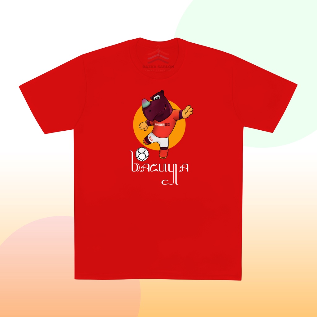 เสื้อยืดมาสคอตฟุตบอลโลกชาวอินโดนีเซีย U20 Bacuya Casual Distro