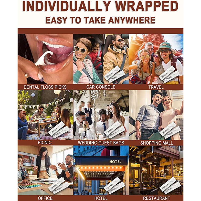 ไหมขัดฟัน แบบใช้แล้วทิ้ง 500 ชิ้น ห่อแยกชิ้น, ถุงเดี่ยว, ไหมขัดฟัน สําหรับเดินทาง, ไหมขัดฟัน แบบไม่ปรุงแต่งรส, ไหมขัดฟัน - รูปที่ 2
