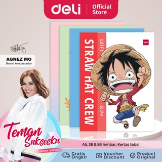 Deli สมุดโน้ต เย็บผ้า ขนาด A5 38 58 แผ่น 10 แผ่น CNB542