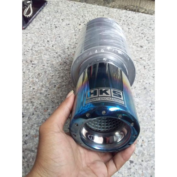 HKS Racing Grognel Car Exhaust ชนิดเสียงเบส เท่ เหมาะสําหรับรถทุกชนิด ผลิตจากน้ํามันเบนซินและดีเซล เช่น Avanza Veloz Daihatsu Terios Grandax Panther Kijang Ayla Baleno Vios Jazz Pickup L300 Jazz L300 ฯลฯ