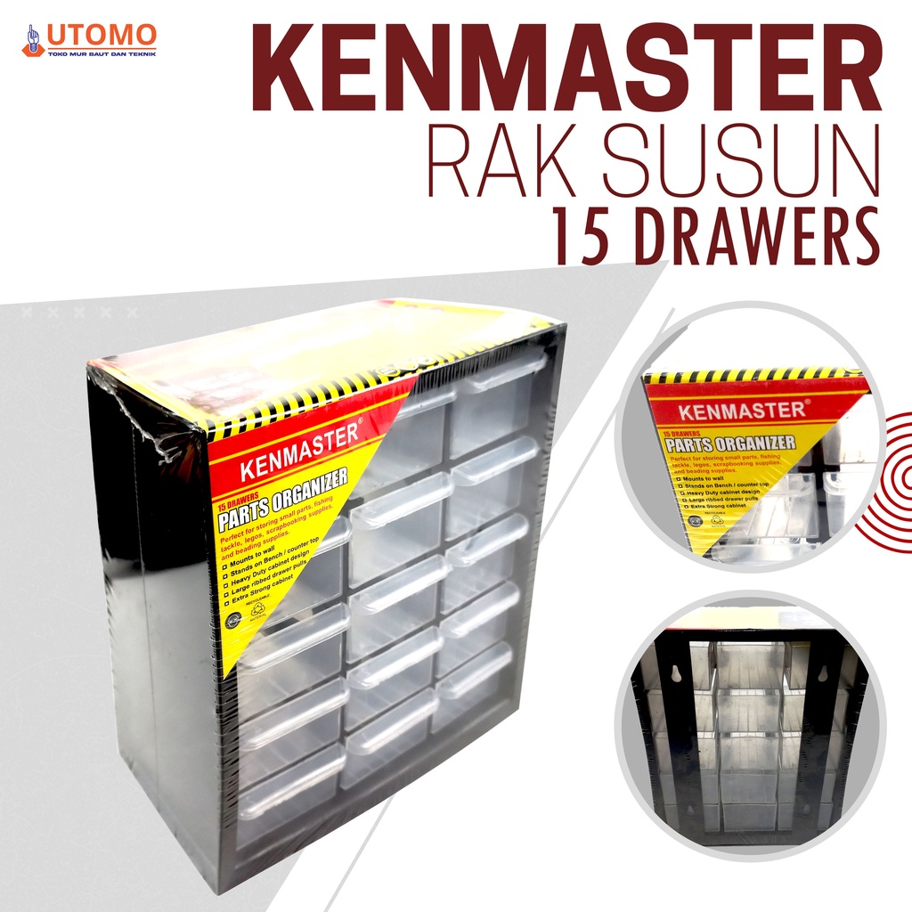 Kenmaster Slot ลิ้นชัก Partition Shelf ซ้อน 15 ช่อง / ลิ้นชัก (18 x 12 ซม.)