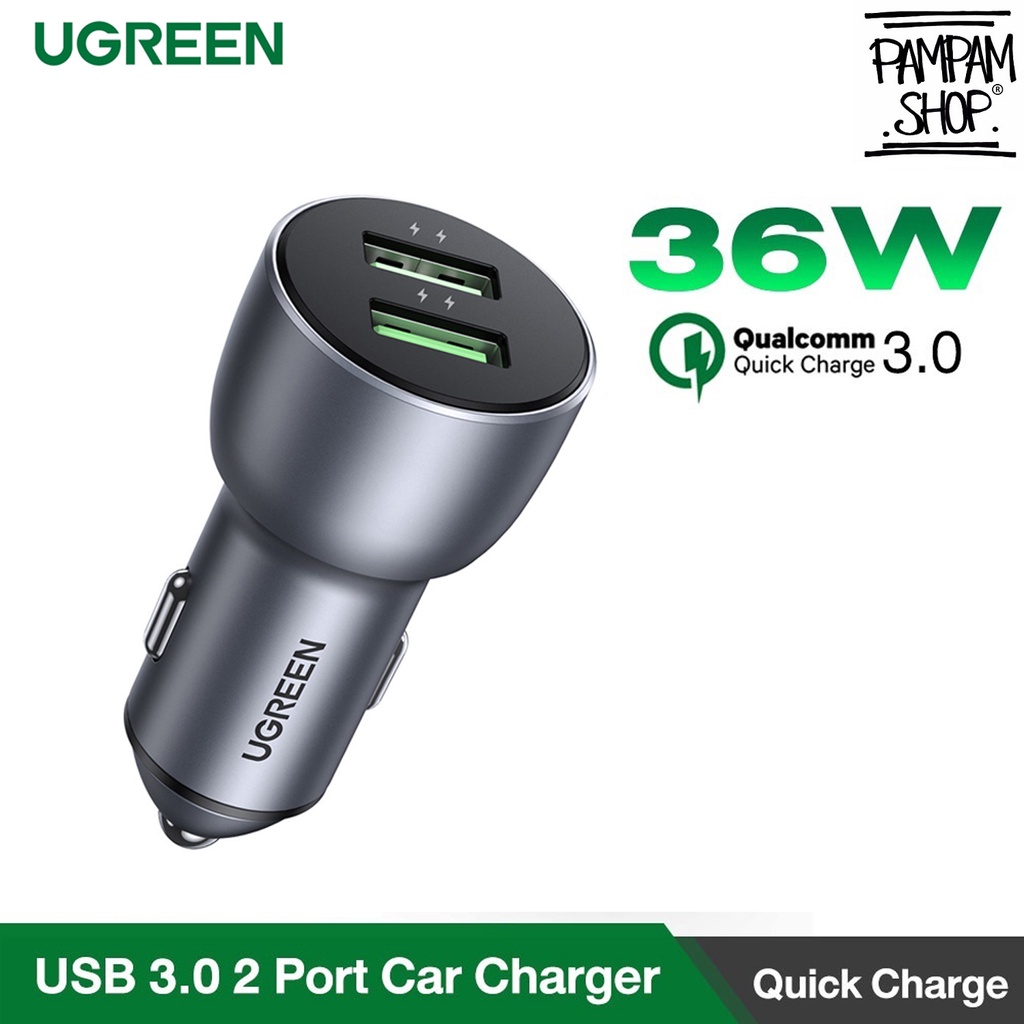 UGREEN Original Car Charger Fast Charging 36W Dual USB Output Saver Car Charger Adapter ORIGINAL