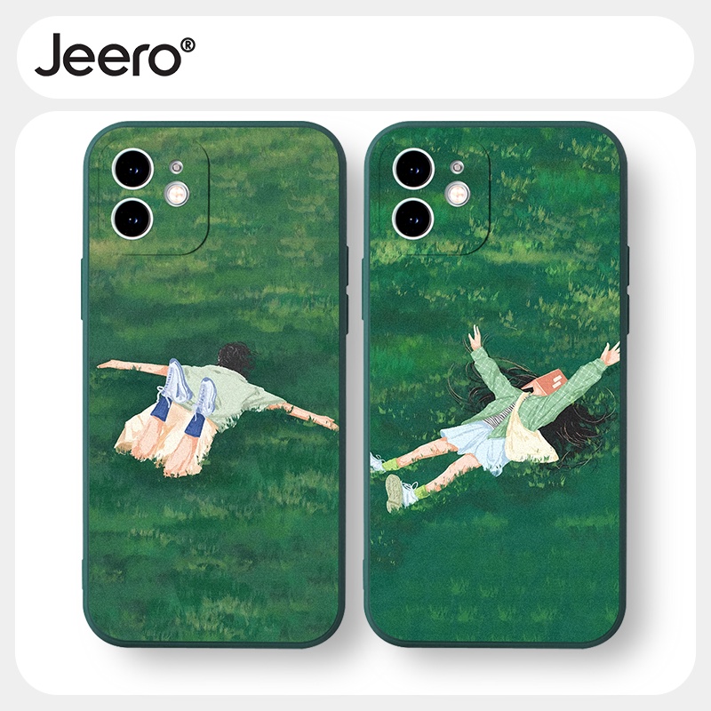 Jeero เคสคู่ เคสไอโฟน คู่รัก กันกระแทกซิลิโคนนุ่มน่ารักตลก เคสโทรศัพท์ Compatible for iPhone 16 15 14 13 12 11 Pro Max SE 2020 X XR XS 8 7 6 6S Plus พลัส HFF2831