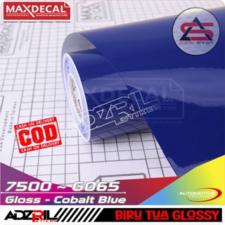 Scotlet Maxdecal สีน้ําเงินเข้มมันวาว (โคบอลต์บลู) 7500- G065 สก๊อตเล็ตรถจักรยานยนต์ สก๊อตเล็ตรถยนต์ สก๊อตเล็ตตู้ปลา สก๊อตเล็ตเงา สติกเกอร์เงา กันรอยขีดข่วน สติกเกอร์สีน้ําเงินเข้ม สก๊อตเล็ตเปอร์ซิบบลู สกอตเล็ตโลหะ รูปลอกม้วนTe Body