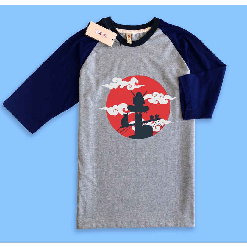 เสื้อยืด Naruto Uchiha Itachi Akatsuki Anime Raglan