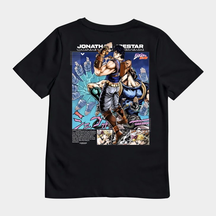 KRMK Unisex เด็ก Distro เสื้อยืดอะนิเมะภาพ JOJO BIZARRE ADVENTURE JONATHAN JOESTAR