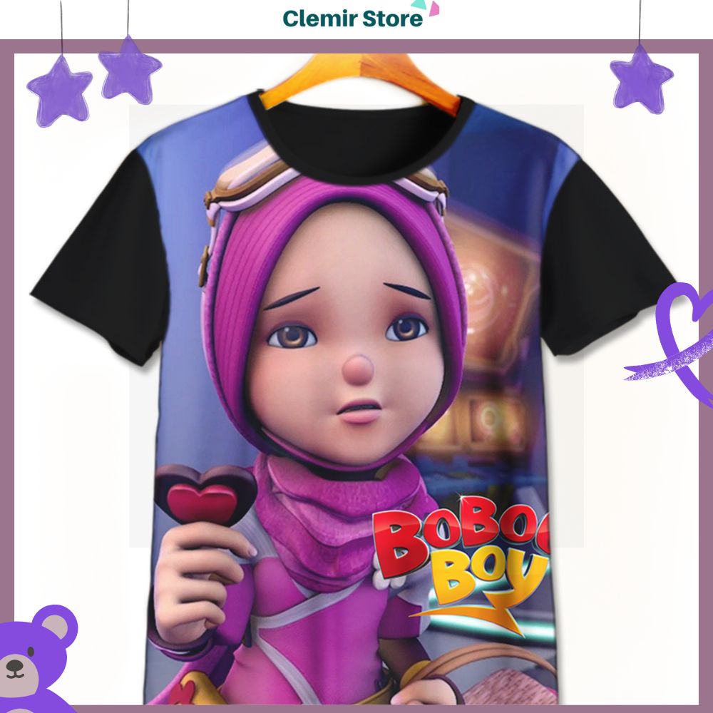 Yaya Bobiboy Galaxy V5 เสื้อยืดเด็กสําหรับเด็กอายุ 1-12 ปี | Yaya Boboiboy Galaxy V5 Childrens 3D Pr