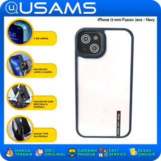 Usams iPhone 13mini Fusion Janz Blue เคสนิ่ม บาง ป้องกันรอยแตก