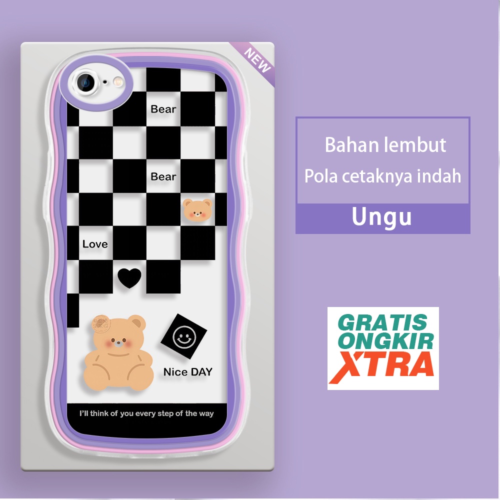 OPPO F3Lite F1S F11pro F9 F7 F5 Pro Lite Plus Youth Case Grid Nice Bear Kesing hp Casing jelly อุปกร