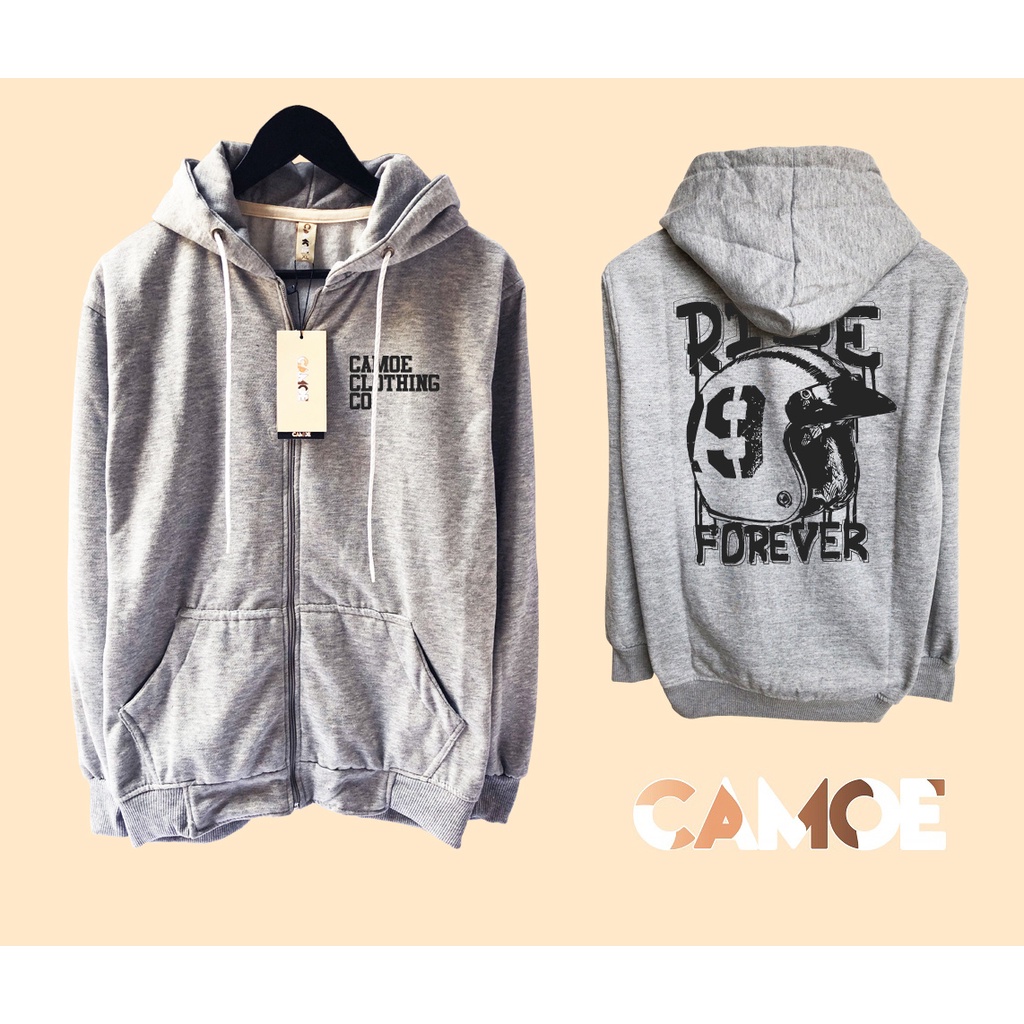 CAMOE Racing Ride Forever Classic Motorcycle Zipper Hoodie Jacket