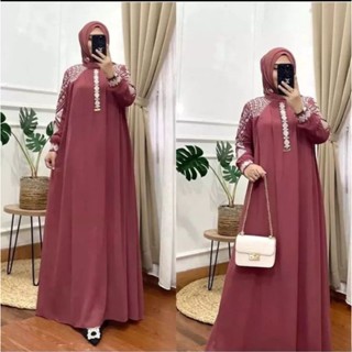 Gamis MIX ชุดเดรส ปักลาย LOVANDRA DRESS MUSLIM DRESS ผู้หญิง เกมเรียบง่าย หรูหรา หรูหรา สวยงาม ทันสมัย สีดํา