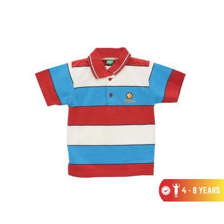 MERAH Natawa Wangky Kids T-Shirt with Red and Blue Stripes