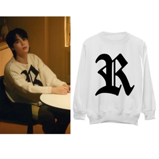 Bangtan Jimin R เสื้อกันหนาว ขนาดใหญ่ ฟรีรูปถ่าย