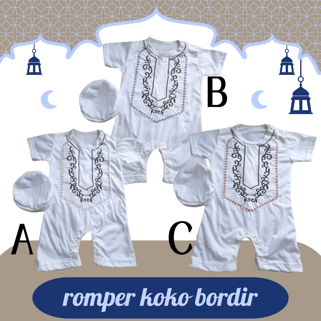 Romper Koko Baby Boy เสื้อผ้ามุสลิมเด็กชาย Bestseller ล่าสุด Q001 Q003 BUTTERMELON GK