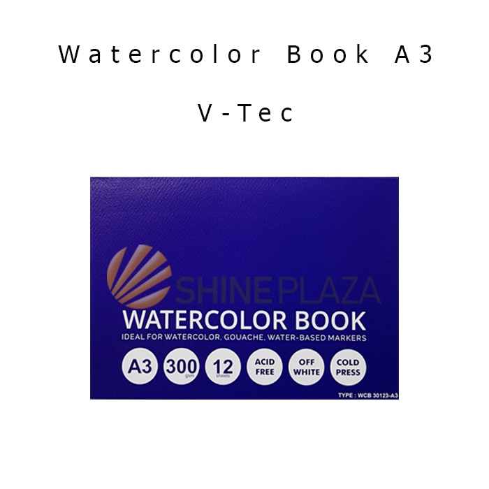 หนังสือสีน้ํา V-Tec A3 300gsm - หนังสือสีน้ํา VTec 300 แกรม