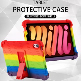 for iPad Mini 6 Tablet Case Kids Safe Shockproof Soft Silicon Cover for iPad Mini 1 2 3 4 5 Protective With Holder Stand Shell