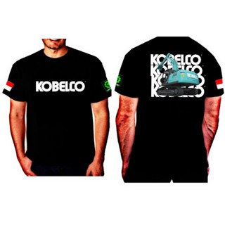 เสื้อยืดแขนสั้น พิมพ์ลายรถขุด Kobelco อุปกรณ์หนัก