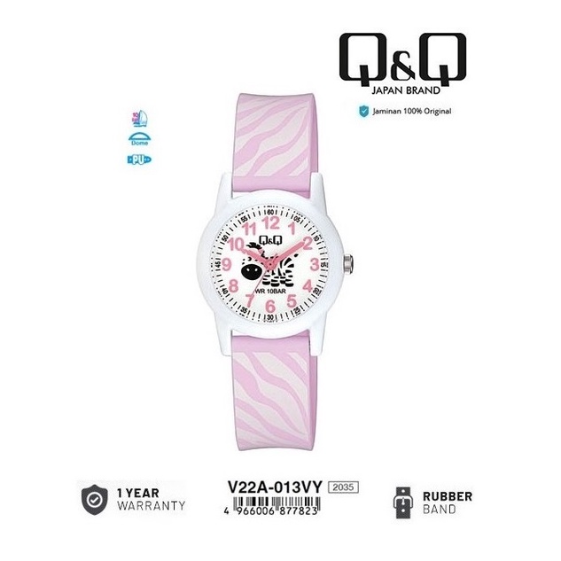 Q&Q QNQ QQ ORIGINAL RUBBER BAND KIDS WATCH CHILDRENS WATCH V22 V22A V22A-013VY