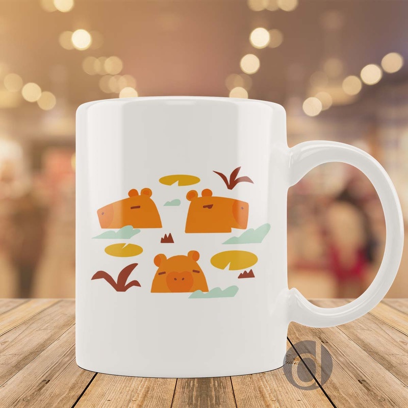 แก้วสัตว์น่ารัก Capybara Cool การ์ตูน V39