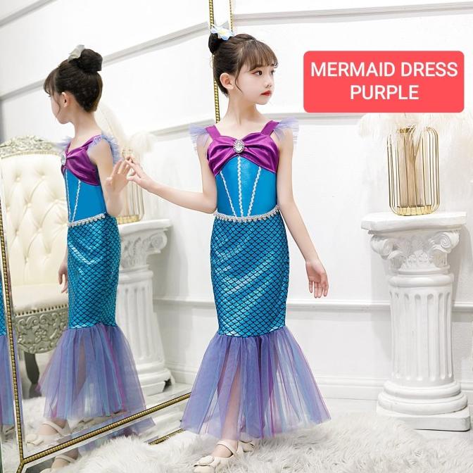 BAJUKIDDIE ชุดนางเงือก สีม่วง เด็ก เจ้าหญิง COSTUME ARIEL เงือก