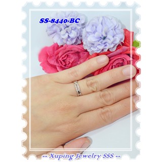 แหวนชุบทอง 18k SS-8440-BC สีเงิน แบรนด์แท้