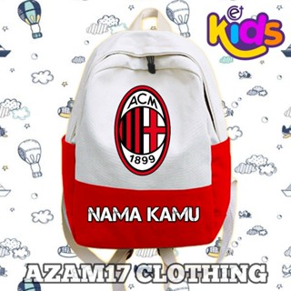 กระเป๋าเป้สะพายหลัง กระเป๋านักเรียน ลาย Kantog AC Milan สําหรับเด็กอนุบาล