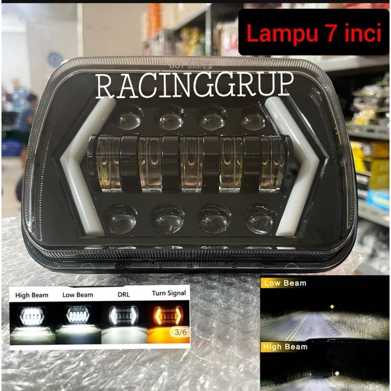 MATA DOT SAE Daymaker ไฟหน้า LED 13 สแควร์ตา 7 นิ้วนิ้วรถจักรยานยนต์รถ 70 วัตต์ 70W Pick Up 7K1