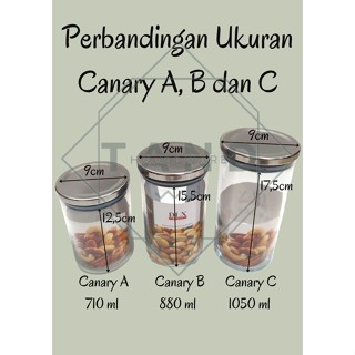 Canary B Airtight ชุดโหลแก้ว ขนาด 880 มล. (6 ชิ้น)