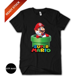 เสื้อยืด ผ้าฝ้าย พิมพ์ลาย Mario Bros 24s DTF-A445 สําหรับเด็ก