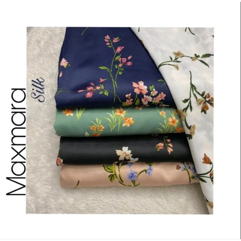 [WIRA Textile] ผ้าลวดลาย MAX MARA SILK MOTIF ราคาต่อ 0.5 เมตร