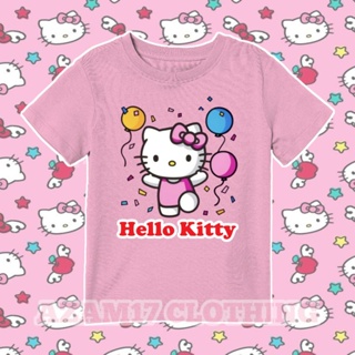 เสื้อยืด พิมพ์ลาย Hello Kitty น่ารัก สําหรับเด็กผู้ชาย และเด็กผู้หญิง