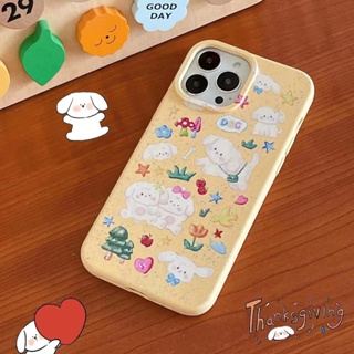 เคสโทรศัพท์มือถือ tpu นิ่ม ลายการ์ตูนสัตว์ สีขาว สําหรับ iPhone 14 14promax 14pro 11 12 12PRO 12PROMAX 13 13pro 13promax