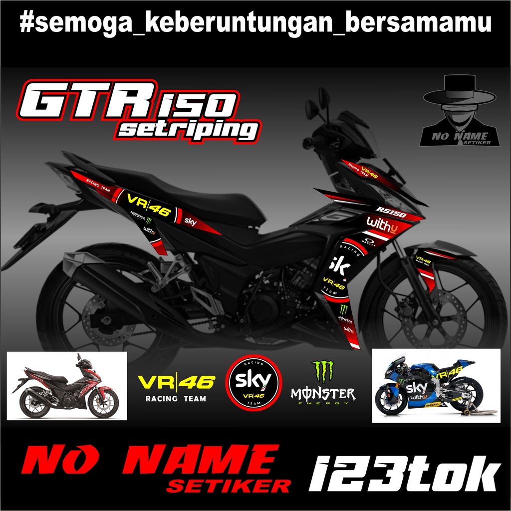 Honda GTR 150 Striping (123tok) moto GP Sky Racing Variation Striping Sticker Supra GTR 150 Variatio