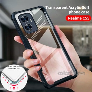 เคสโทรศัพท์ซิลิโคน TPU นิ่ม แบบใส บาง กันกระแทก ป้องกันกล้อง สําหรับ Realme C55 NFC RealmeC55