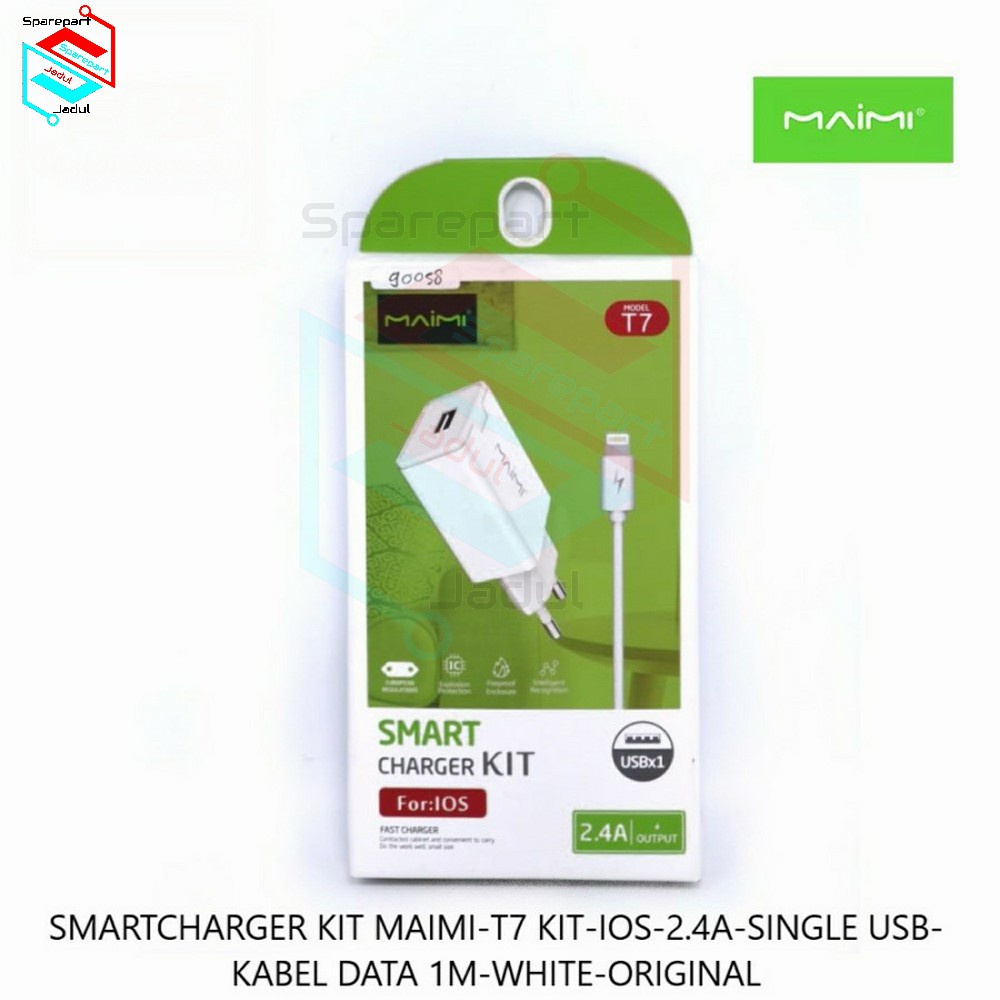 Smartcharger Kit Maimi-T7-Kit-IOS -2.4A Charger Ios Data Cable