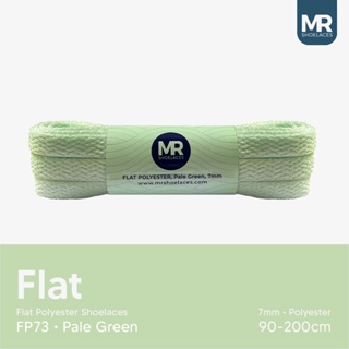 Mr Shoelaces FP73 เชือกผูกรองเท้าโพลีเอสเตอร์ สีเขียวอ่อน (สีเขียวอ่อน) 7 มม. 80 ซม. 90 ซม. 100 ซม. 120 ซม. 130 ซม. 150 ซม. 180 ซม. 200 ซม. สําหรับเชือกผูกรองเท้าผ้าใบ พรีเมี่ยม