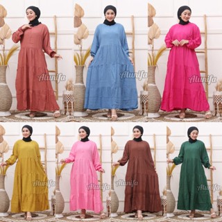 ชุดเดรส Amanda DRESS | Rayon REMPEL GAMIS พร้อมสายรัดเอว | เสื้อคลุมโฮมมี่ แต่งระบาย